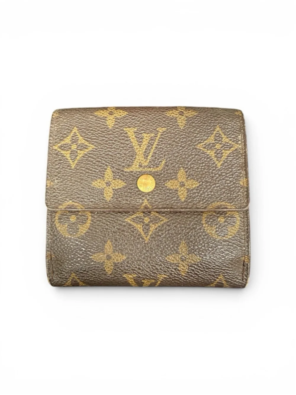 Authentic LOUIS VUITTON Monogram Portefeiulle Elise Double Snap Trifold Wallet